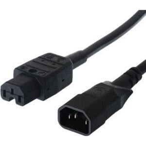 Bachmann Kabel zasilający BACHMANN, urządzenie zimne męskie - urządzenie gorące żeńskie, IEC320 C14/C15, czarny, 1,5 m