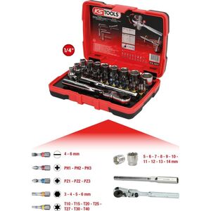 Κουτί υποδοχής TORSIONpower 1/4 33 τεμαχίων KS Tools