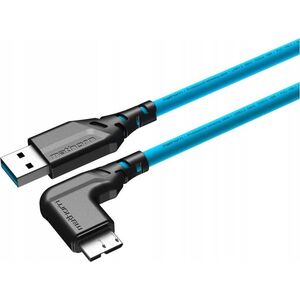 Kabel USB Ednet Kabel fotograficzny Mathorn MTC-521 5m 10Gbps USB A - MicroB 90° ArcticBlue