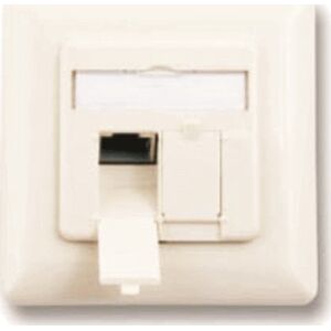 Mcab Mcab CAT6 CLASS E DATA OUTLET UP/2X RJ45 - SHIELDED - WHITE