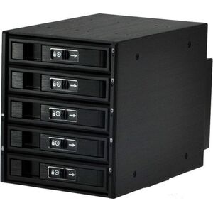 Kieszeń JJ Computer JOUJYE JJ-3052M-SS SATA/SAS I II III  Gehause 14,6cm X 14,6cm fuer 5XHDD 6,4cm/8,9cm 2,5zoll/3,5zoll schwarz