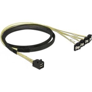 Delock DELOCK SAS-Καλώδιο MiniSAS HD SFF-8643 > 4xSATA 7Pin γωνιακό 1.0m