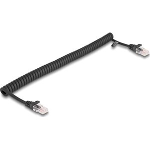 Delock DELOCK RJ45 Σπιράλ καλώδιο Αρσενικό σε Αρσενικό Cat.5e 1m Μαύρο