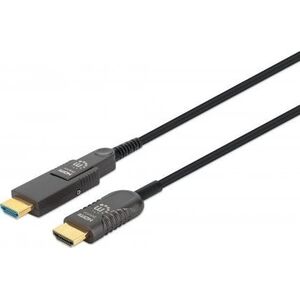 Kabel Manhattan MANHATTAN Aktives HDMI-Glasfaserkabel mit abnehmbarem Stecker 4K60Hz UHD HDMI-Stecker auf Micro-HDMI/HDMI-Stecker 50m HEC ARC