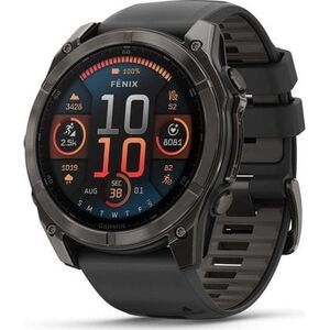 Ρολόι Garmin fēnix® 8 – 51mm AMOLED Sapphire Carbon grey DLC με μαύρο/γκρι σιλικόνης λουράκι