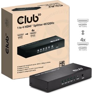 Club 3D Club3D HDMI Splitter 1 είσοδος -> 4 έξοδοι 4K120Hz UHD λιανική