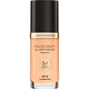MAX FACTOR Facefinity All Day Flawless 3in1 Foundation SPF20 44 Warm Ivory 30ml