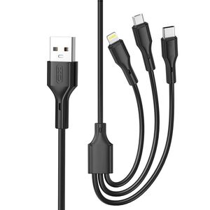 XO cable NB230 3w1 USB - Lightning + USB-C + microUSB 1,0m 2,4A black 6920680833528