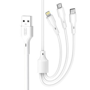 XO cable NB230 3w1 USB - Lightning + USB-C + microUSB 1,0m 2,4A white 6920680833511