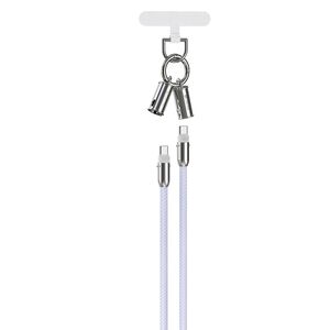 Devia cable lanyard 2in1 PD USB-C - USB-C 1,2 m 60W purple 6938595386152