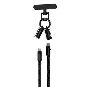 Devia cable lanyard 2in1 PD USB-C - Lightning 1,2 m 27W black 6938595386169