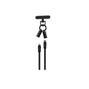 Devia cable lanyard 2in1 PD USB-C - Lightning 0,3 m 27W black 6942297112100