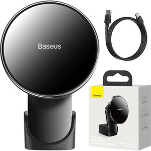 Baseus Uchwyt Baseus Uchwyt samochodowy Big Energy z ładowarką indukcyjną 15W do serii iPhone 12 (czarny)