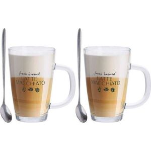 Excellent Houseware Dviejų puodelių su šaukšteliais rinkinys, skirtas LATTE MACCHIATO () - 50856628