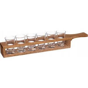 Secret de Gourmet Taca do serwowania drinków, drewniana, 6 kieliszków