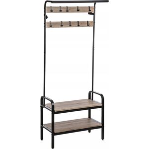 5five Wieszak do przedpokoju na kurtki + 2 półki na buty, 74x34x170 cm