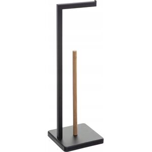 5five Stojak na papier toaletowy z zapasem NATURELO, metalowy, kolor czarny