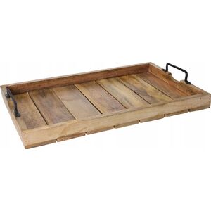 Home Styling Collection Drewniana taca żeberkowa - 3 sztuki w komplecie