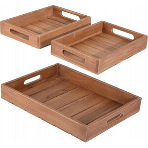 Home Styling Collection Zestaw tac dekoracyjnych TEAK, 3 elementy