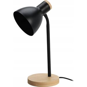 Home Styling Collection Lampka na biurko w skandynawskim stylu, drewniana podstawa, 14 x 36 cm