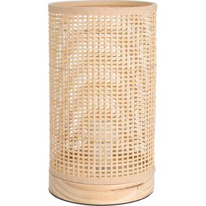 Home Styling Collection Lampa stołowa bambus, tuba, podstawa z drewna sosnowego, 13 x 23 cm