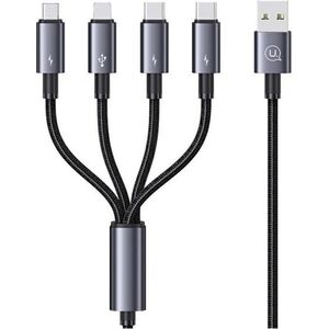 Kabel USB Usams USAMS Kabel 4w1 2xUSB-C/Lightning/MicroU SB 15W 1,2m Aluminum Alloy Data Cable Sufeng Series SJ739USB101 (US-SJ739)