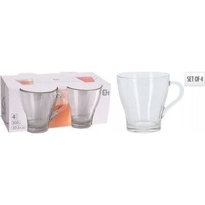 Excellent Houseware Szklanki do kawy herbaty, 4 sztuki x 300 ml