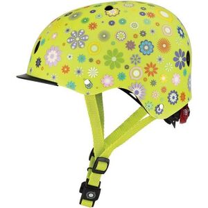Globber Kask dziecięcy Globber Elite Lights 507-106 Lime Green-Flower Uniwersalny
