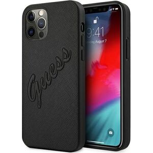 Guess Guess GUHCP12LRSAVSBK iPhone 12 Pro Max 6,7" czarny/black hardcase Saffiano Vintage Script