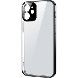 Joyroom Joyroom New Beauty Series ultra cienkie przezroczyste etui z metaliczną ramką do iPhone 12 mini czarny (JR-BP741)