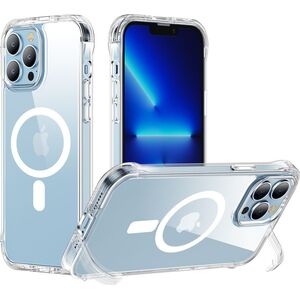 Joyroom Joyroom Magnetic Defender magnetyczne etui do iPhone 13 pancerny pokrowiec z haczykami podstawką przezroczysty (kompatybilne z MagSafe)
