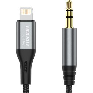 Kabel USB Dudao Lightning - mini Jack 3.5 mm 1 m Szary (DDA224)