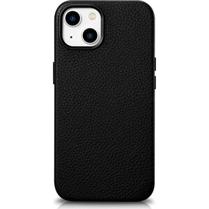 iCarer iCarer Litchi Premium Leather Case skórzane etui iPhone 14 magnetyczne z MagSafe czarny (WMI14220709-BK)