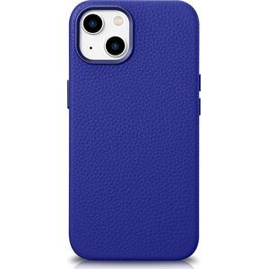 iCarer iCarer Litchi Premium Leather Case skórzane etui iPhone 14 Plus magnetyczne z MagSafe ciemnoniebieski (WMI14220711-DB)