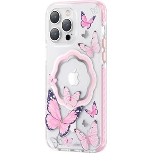 Kingxbar Kingxbar Butterfly Series magnetyczne etui iPhone 14 Plus MagSafe etui z motylami różowe