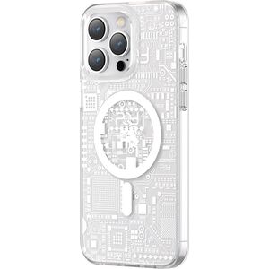 Kingxbar Kingxbar PQY Geek Series magnetyczne etui iPhone 14 Pro MagSafe srebrne