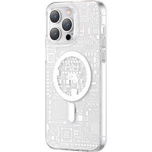 Kingxbar Kingxbar PQY Geek Series magnetyczne etui iPhone 14 Pro Max MagSafe srebrne