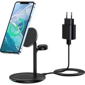 Choetech Bezprzewodowa ładowarka indukcyjna 15W Choetech T585-F z podstawką 3w1 (czarna)