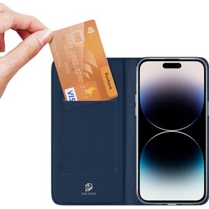 Dux Ducis Etui do iPhone 15 Pro pokrowiec z klapką i portfelem Dux Ducis Skin Pro - niebieski