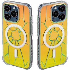 Kingxbar Etui silikonowe MagSafe Kingxbar PQY Crack Series do iPhone 15 Pro - holograficzne