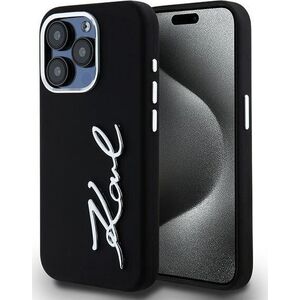 Karl Lagerfeld Karl Lagerfeld KLHCP15LSCMSMVK iPhone 15 Pro 6.1" czarny/black hardcase Silicone Metal Script Logo