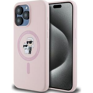 Karl Lagerfeld Karl Lagerfeld KLHMP15XSCMKCRHP iPhone 15 Pro Max 6.7" różowy/pink hardcase Silicone Karl & Choupette Ring MagSafe