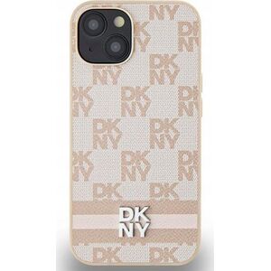 DKNY DKNY DKHCP15SPCPTSSP iPhone 15 / 14 / 13 6.1" różowy/pink hardcase Leather Checkered Mono Pattern & Printed Stripes