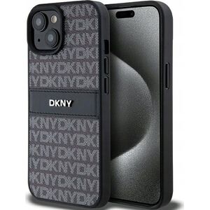 DKNY DKNY DKHCP15MPRTHSLK iPhone 15 Plus / 14 Plus 6.7" czarny/black hardcase Leather Mono Stripe & Metal Logo