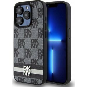 DKNY DKNY DKHCP15XPCPTSSK iPhone 15 Pro Max 6.7" czarny/black hardcase Leather Checkered Mono Pattern & Printed Stripes
