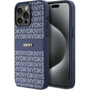 DKNY DKNY DKHCP15XPRTHSLB iPhone 15 Pro Max 6.7" niebieski/blue hardcase Leather Mono Stripe & Metal Logo