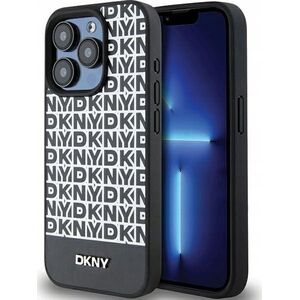 DKNY DKNY DKHMP15LPSOSPK iPhone 15 Pro 6.1" czarny/black hardcase Leather Printed Pattern Metal Logo MagSafe