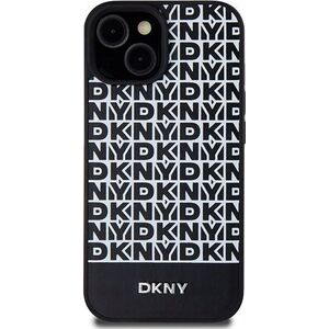 DKNY DKNY DKHMP15SPSOSPK iPhone 15 / 14 / 13 6.1" czarny/black hardcase Leather Printed Pattern Metal Logo MagSafe