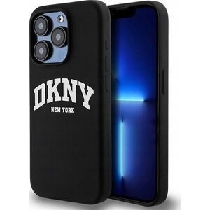 DKNY DKNY Liquid Silicone White Printed Logo MagSafe - Etui iPhone 13 Pro (czarny)