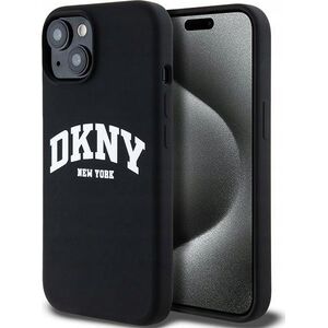 DKNY DKNY Liquid Silicone White Printed Logo MagSafe - Etui iPhone 15 / 14 / 13 (czarny)